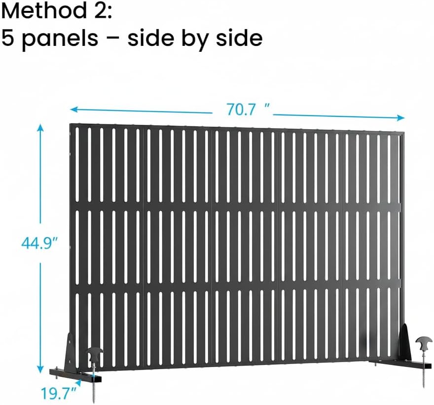 5-Panel Metal Privacy Screen