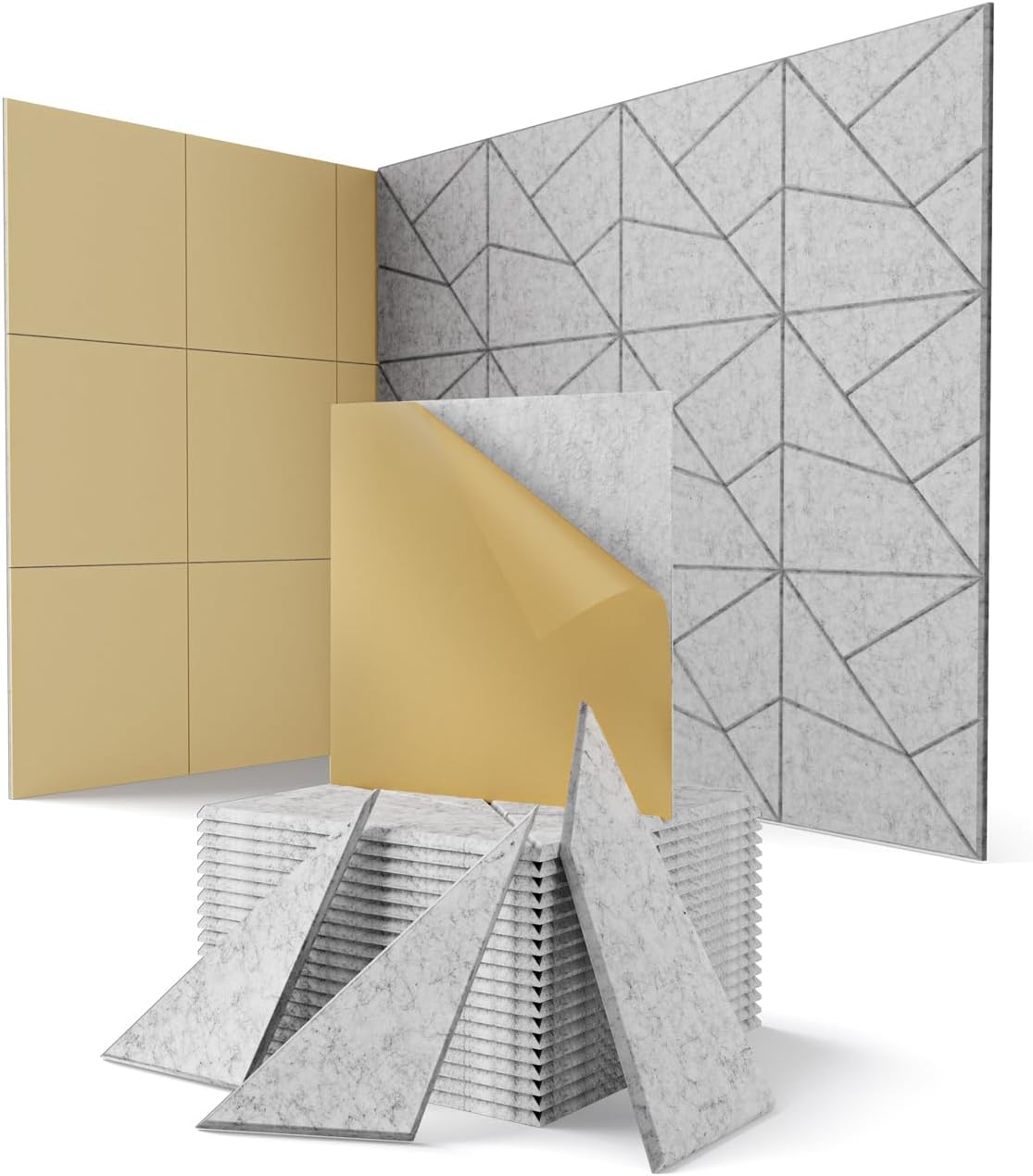 18 Pack Grey Cut-Line Acoustic Panels