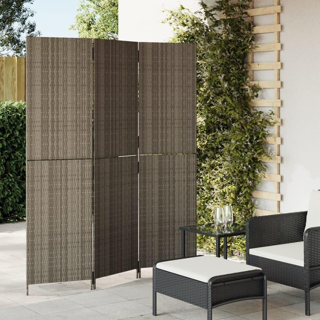3-Panel Poly Rattan Room Divider