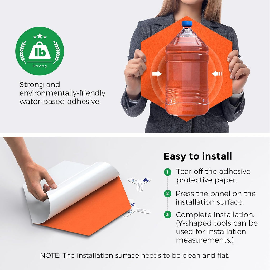 Hexagon Orange Grey Acoustic Panels