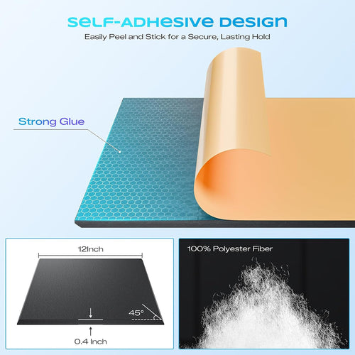 12 Pack Black Acoustic Wall Panels