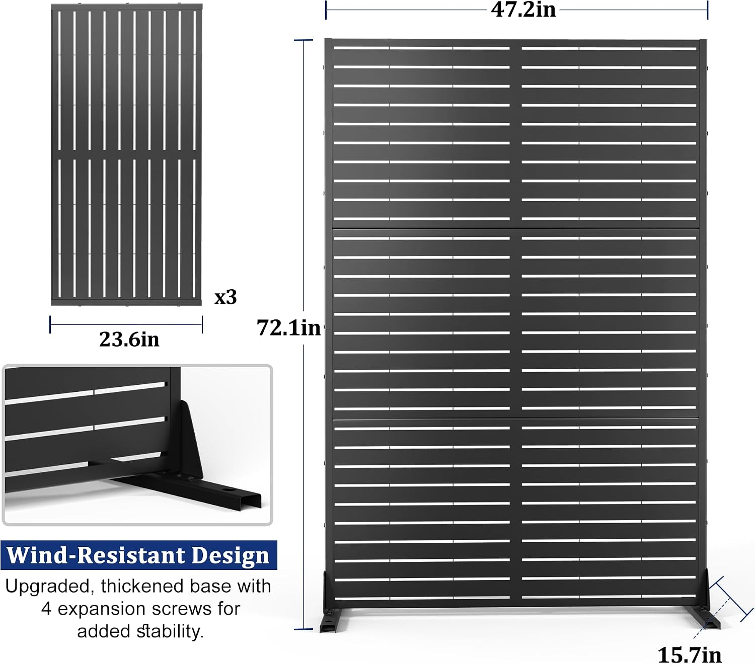 Freestanding Metal Privacy Screen