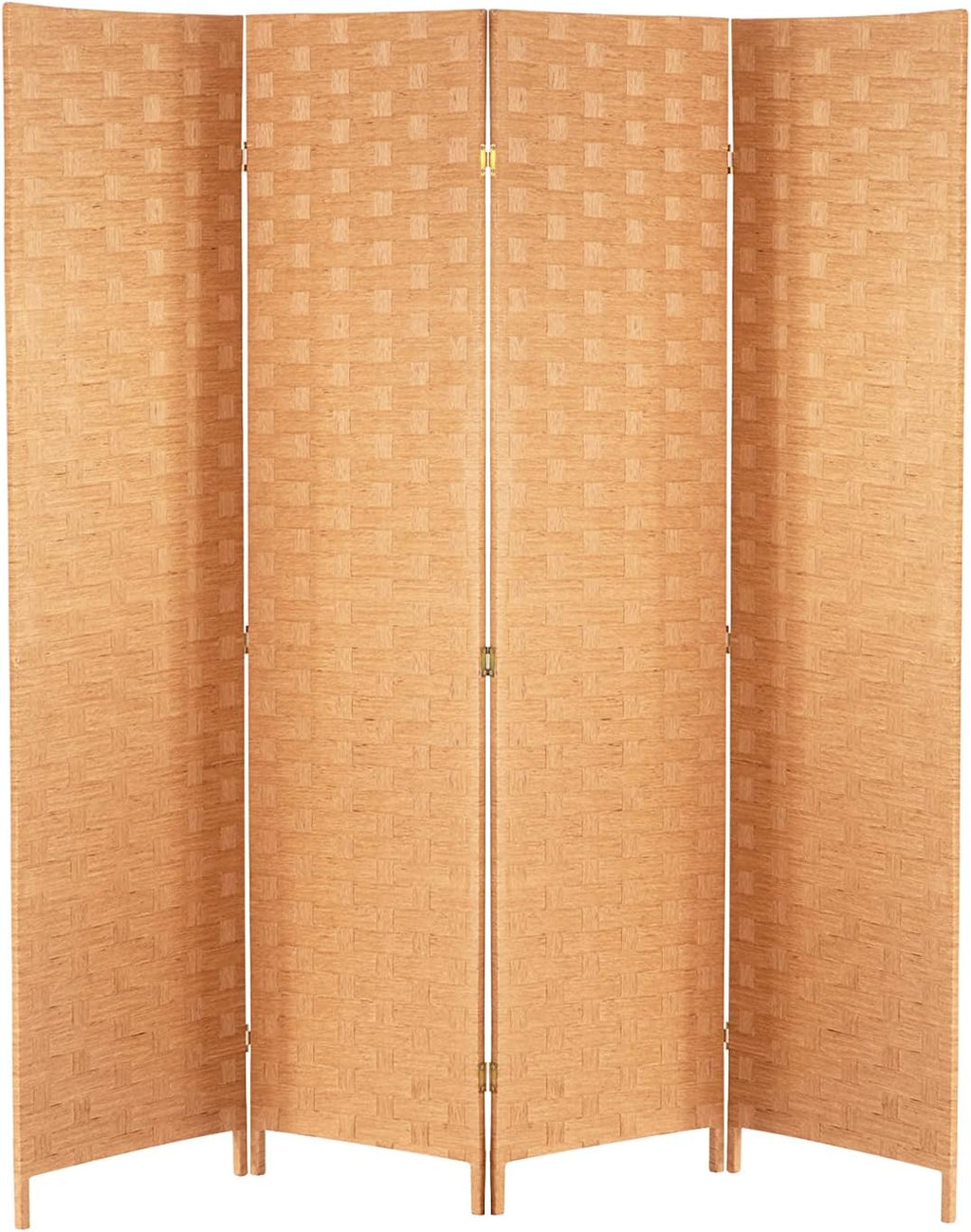 4 Panel Wood Mesh Room Divider