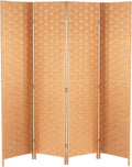 4 Panel Wood Mesh Room Divider