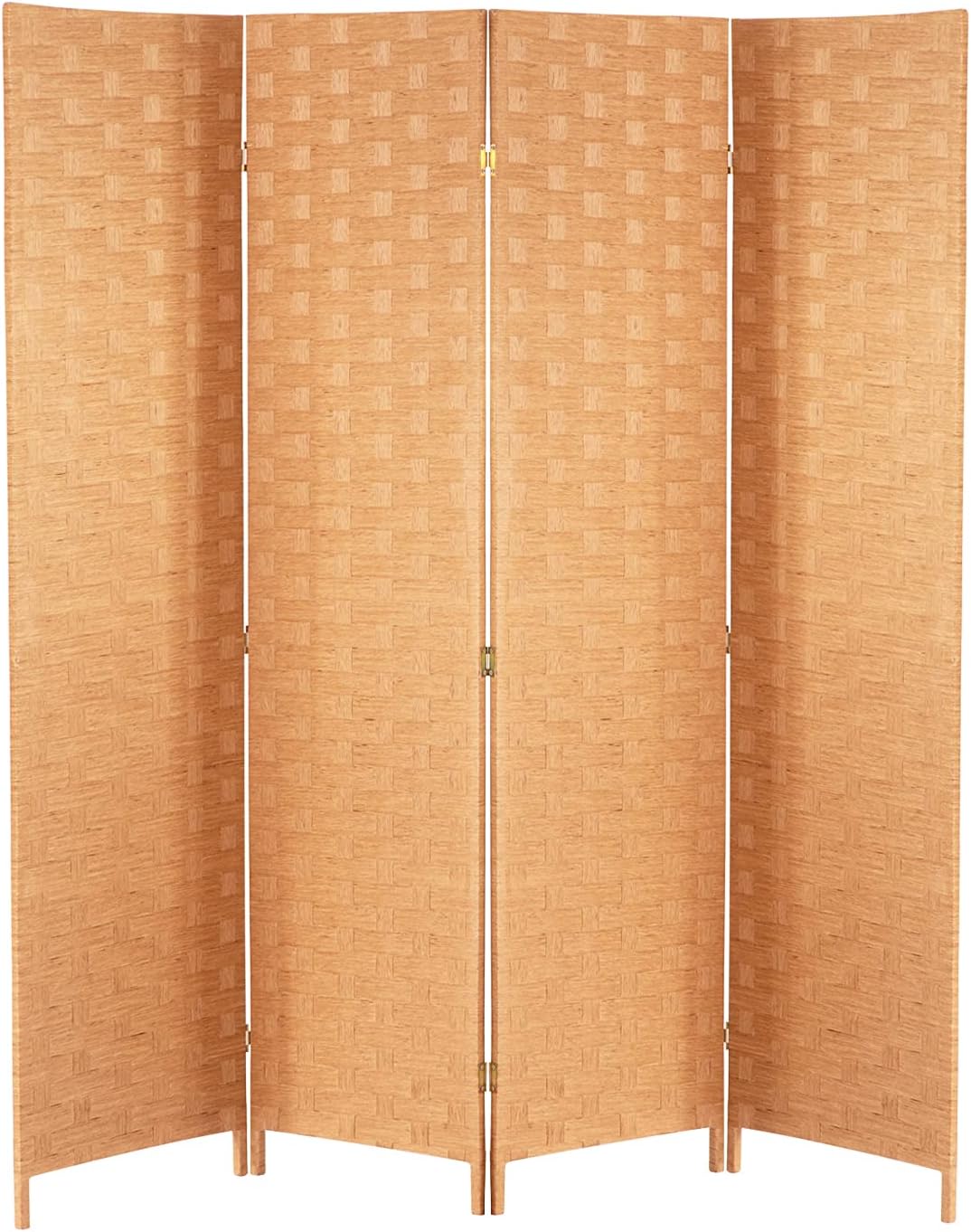 4 Panel Wood Mesh Room Divider