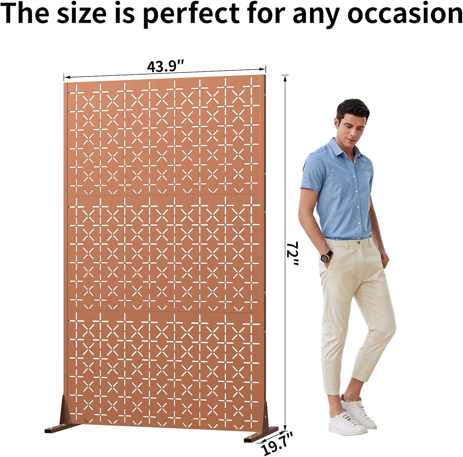 6FT Freestanding Metal Privacy Screen