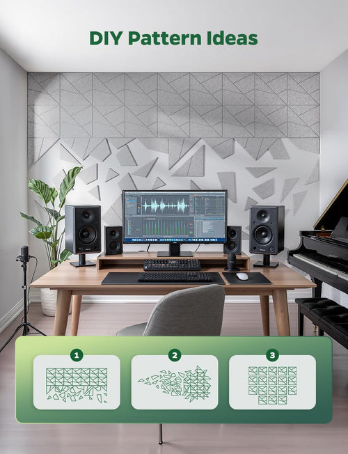 18 Pack Grey Cut-Line Acoustic Panels