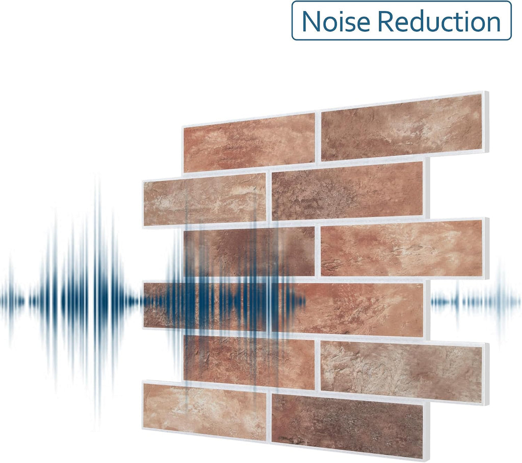 16 Pack Red Mixed 3D Brick Acoustic Panels