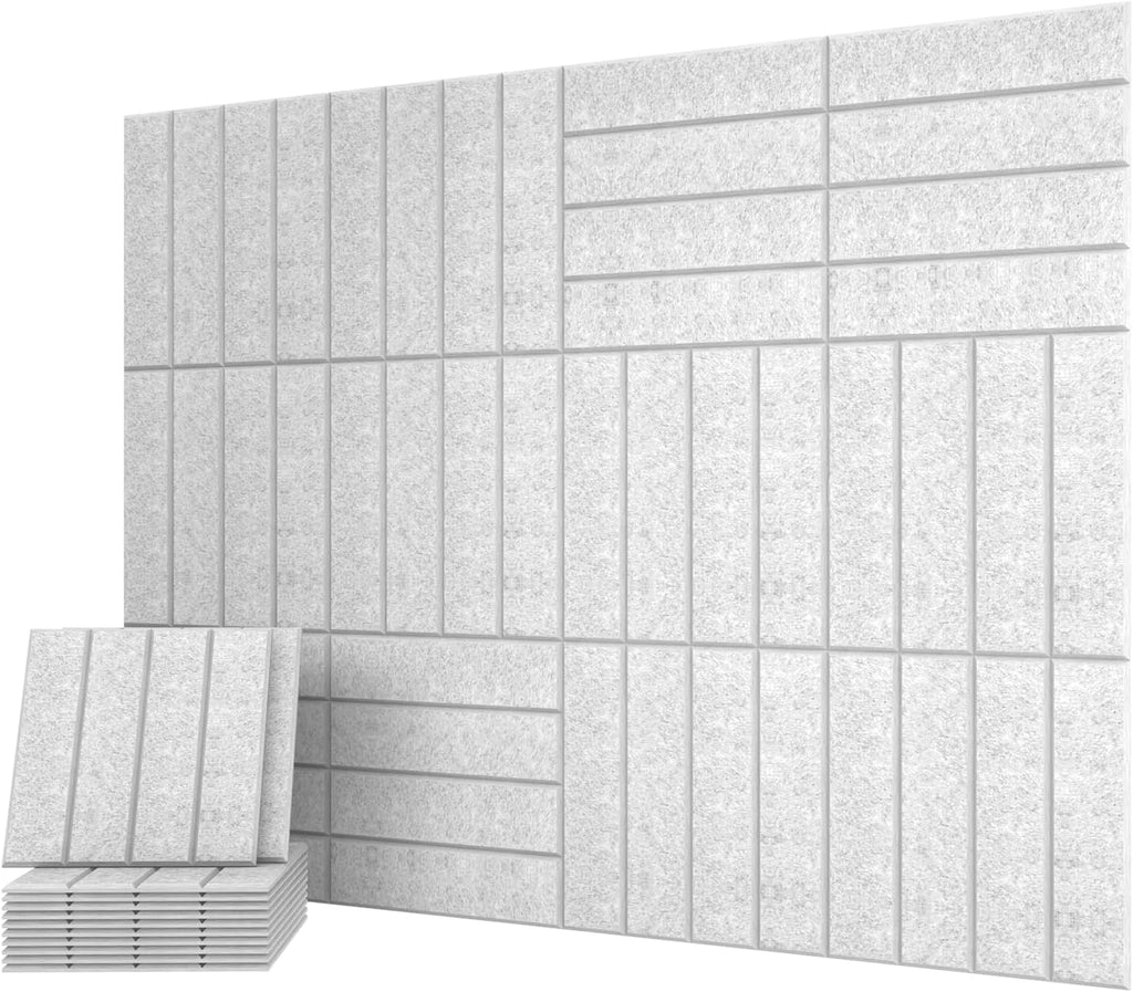 12 Pack Silver Grey Acoustic Panels