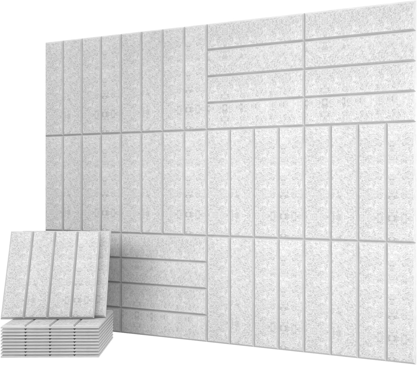 12 Pack Silver Grey Acoustic Panels
