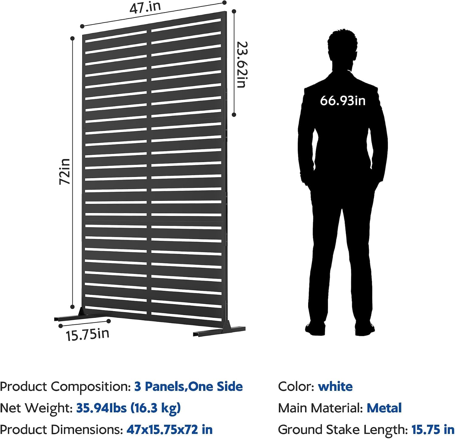 Freestanding Metal Privacy Screen