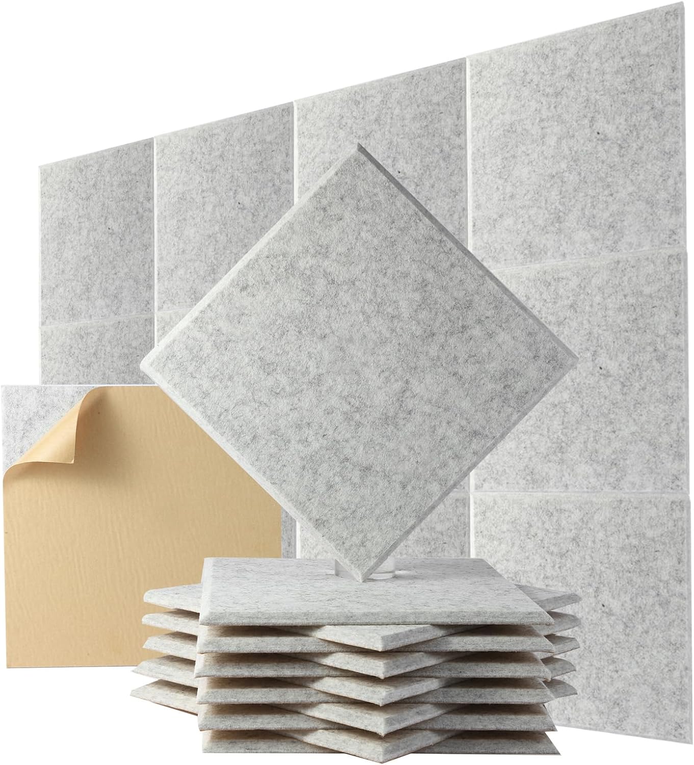 12 Pack Gray Acoustic Wall Panels