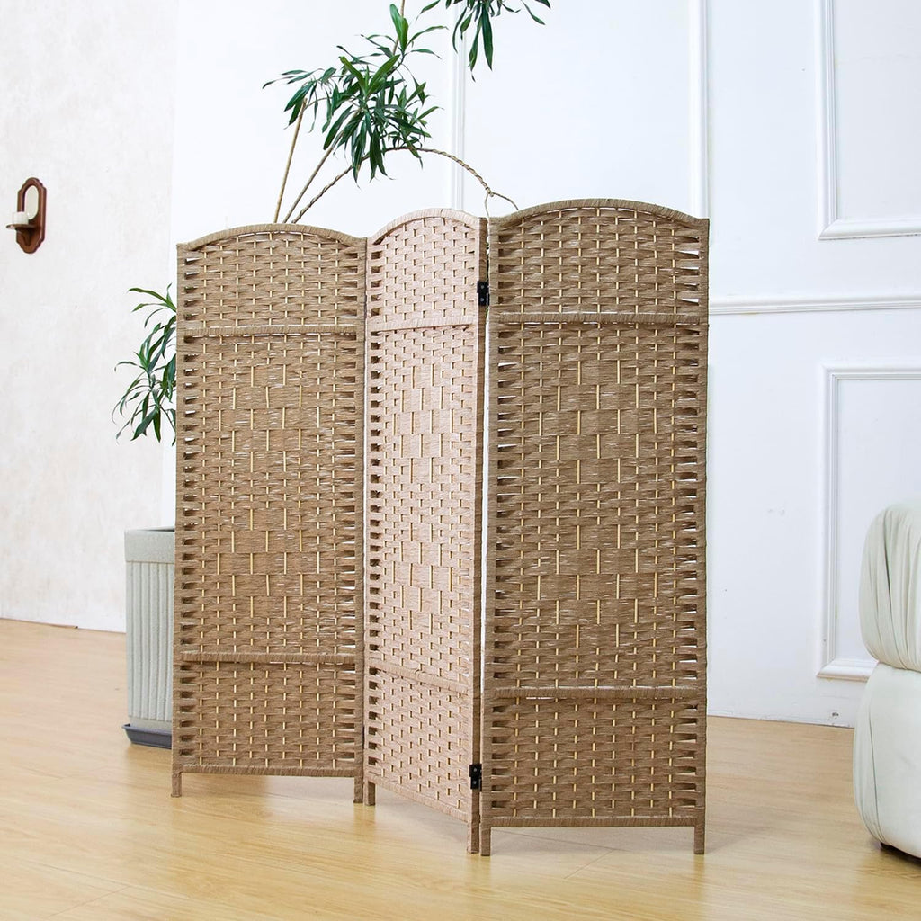 3 Panel Short Rattan Room Divider