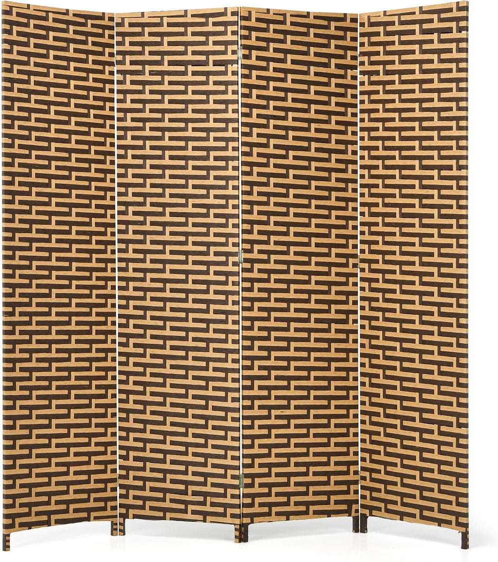 4 Panel Rattan Room Divider