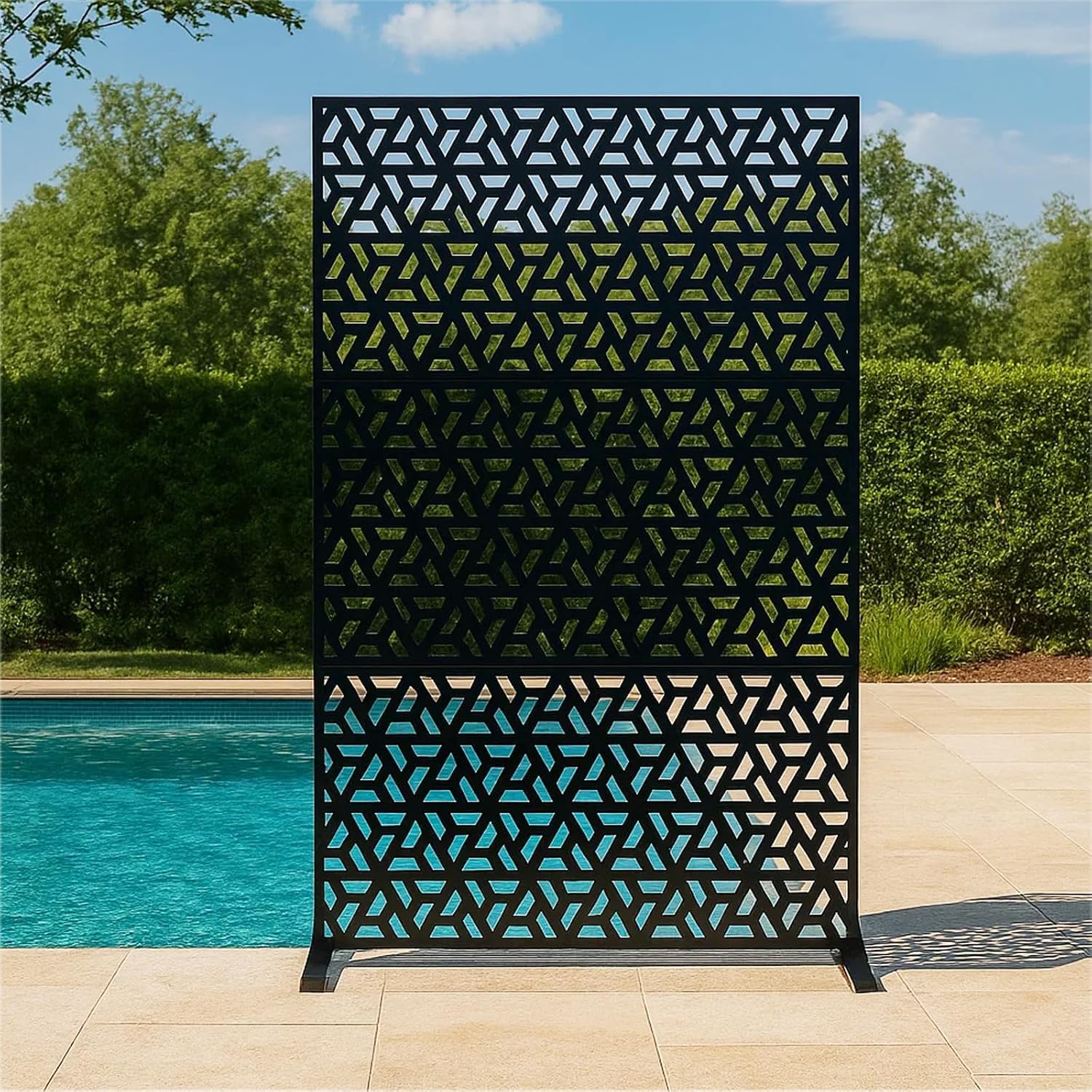 3-Panel Freestanding Metal Privacy Screen
