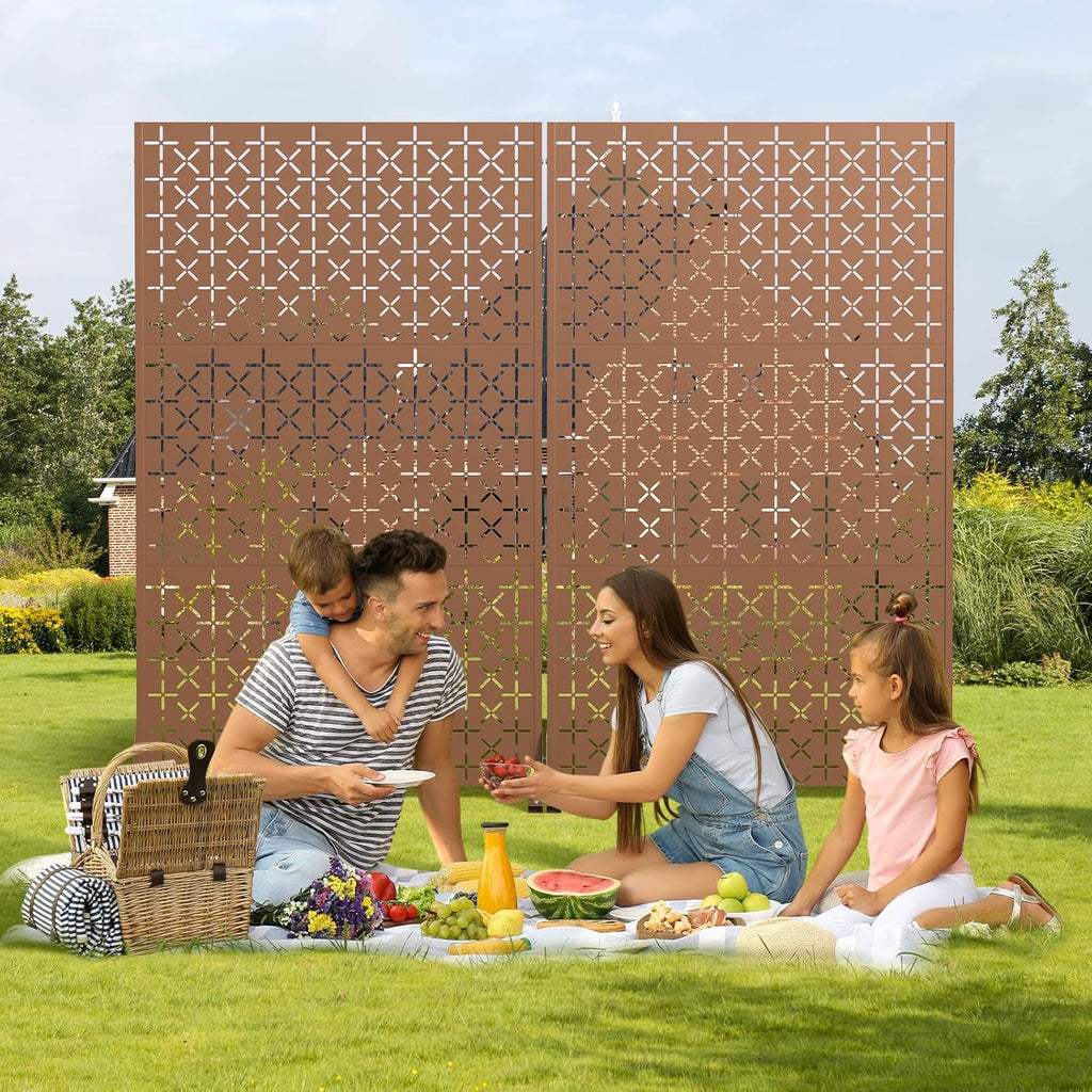 6FT Freestanding Metal Privacy Screen