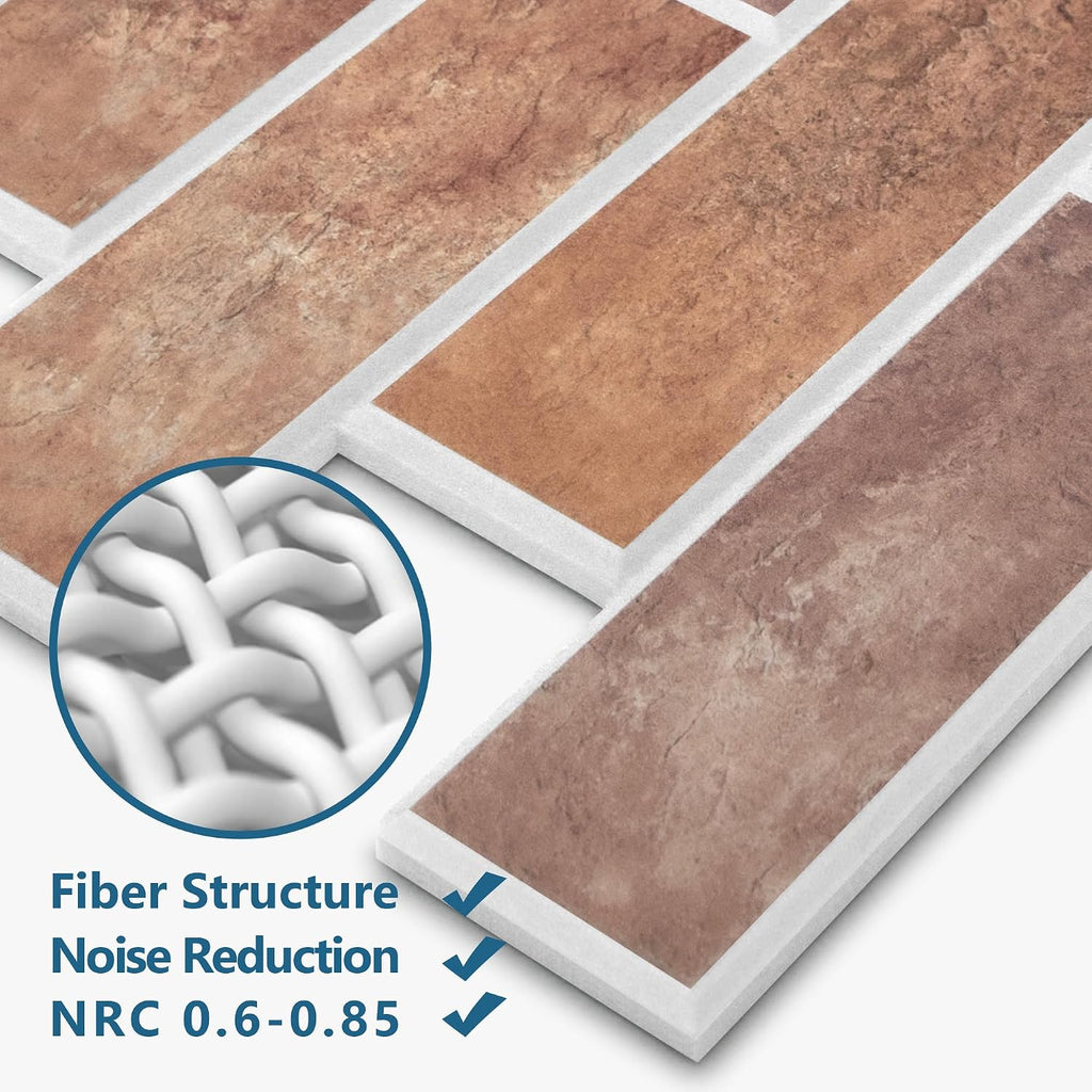 16 Pack Red Mixed 3D Brick Acoustic Panels