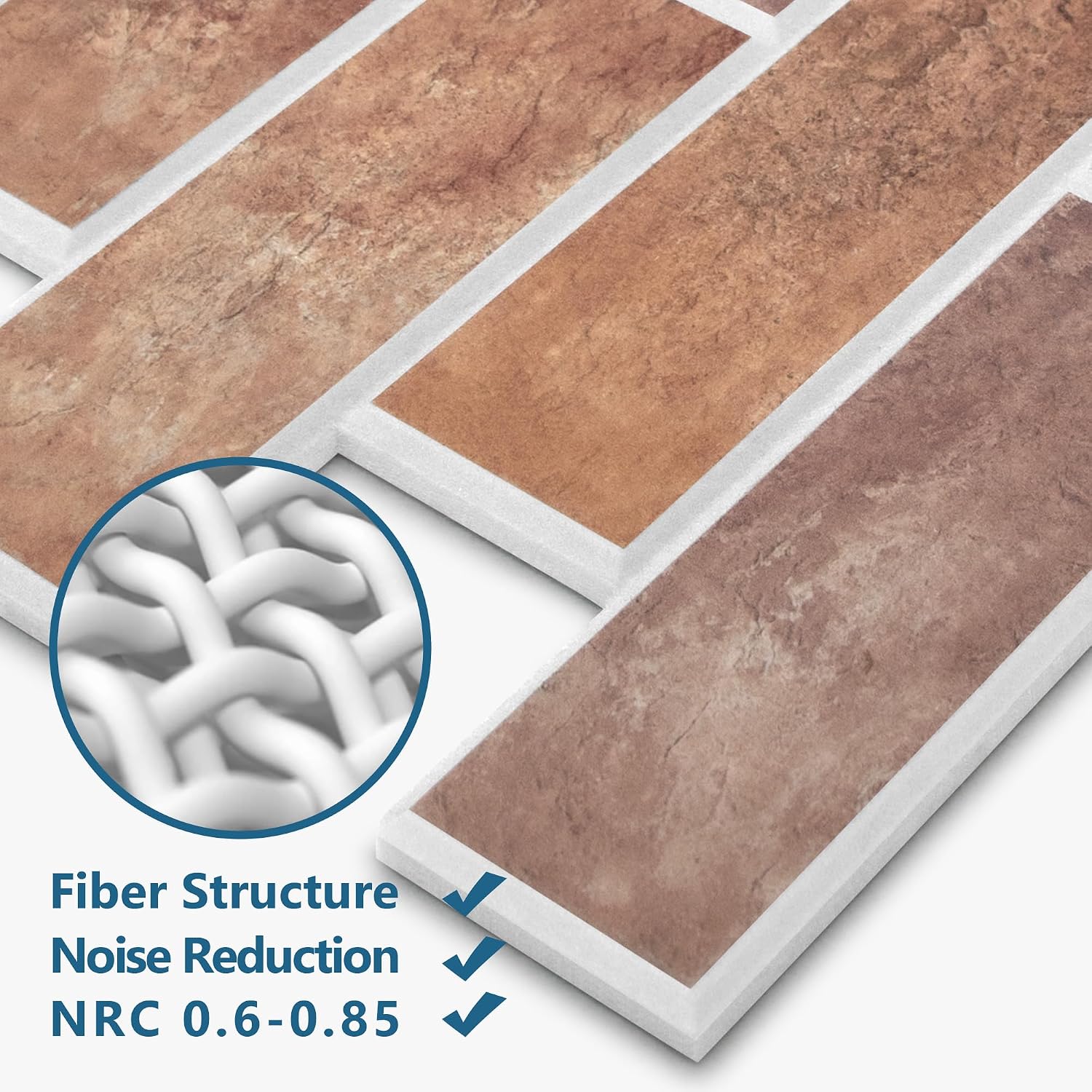 16 Pack Red Mixed 3D Brick Acoustic Panels
