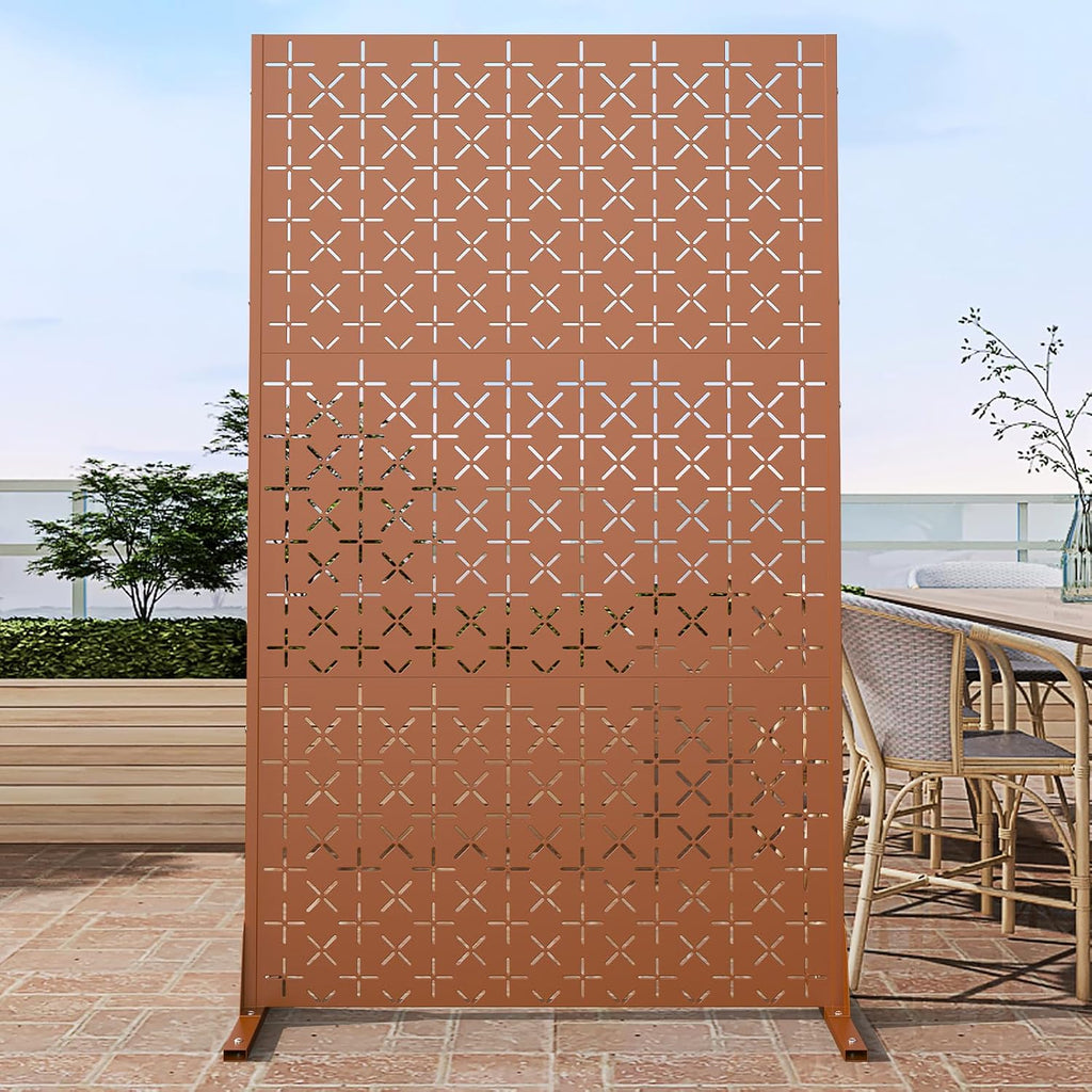 6FT Freestanding Metal Privacy Screen