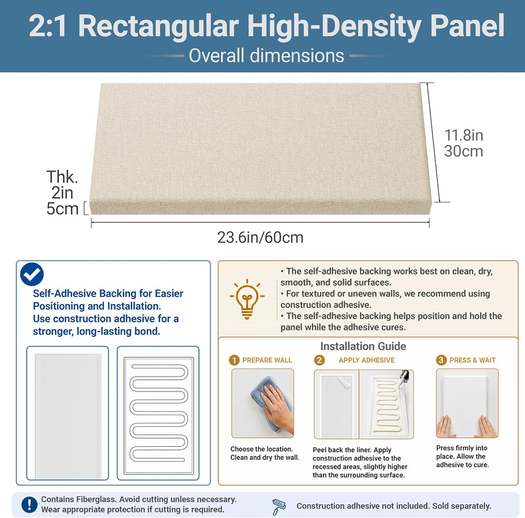 Self-Adhesive Thick Fabric Acoustic Panels
