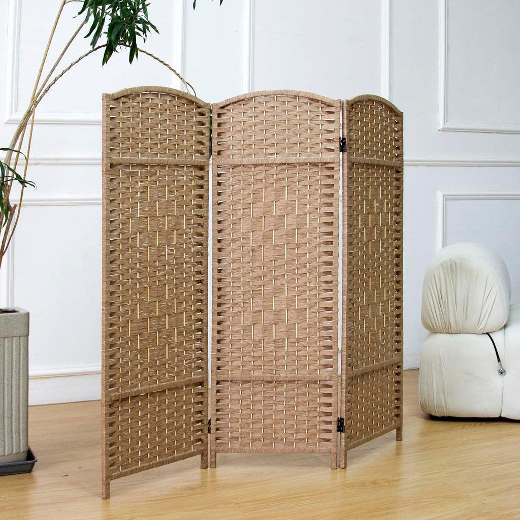 3 Panel Short Rattan Room Divider