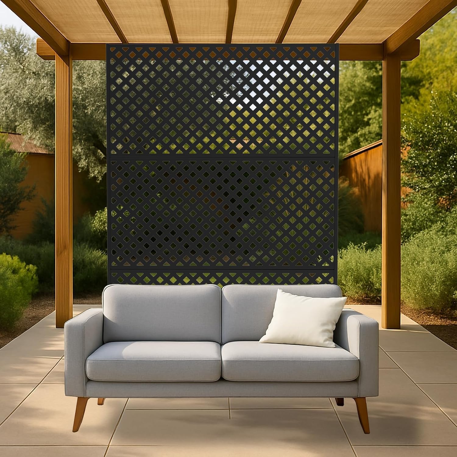 Freestanding Metal Outdoor Privacy Screen