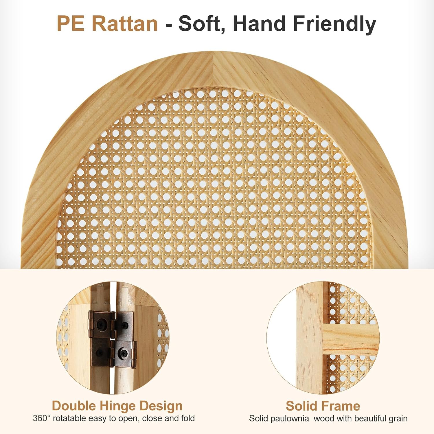 3 Panel Rattan Room Divider