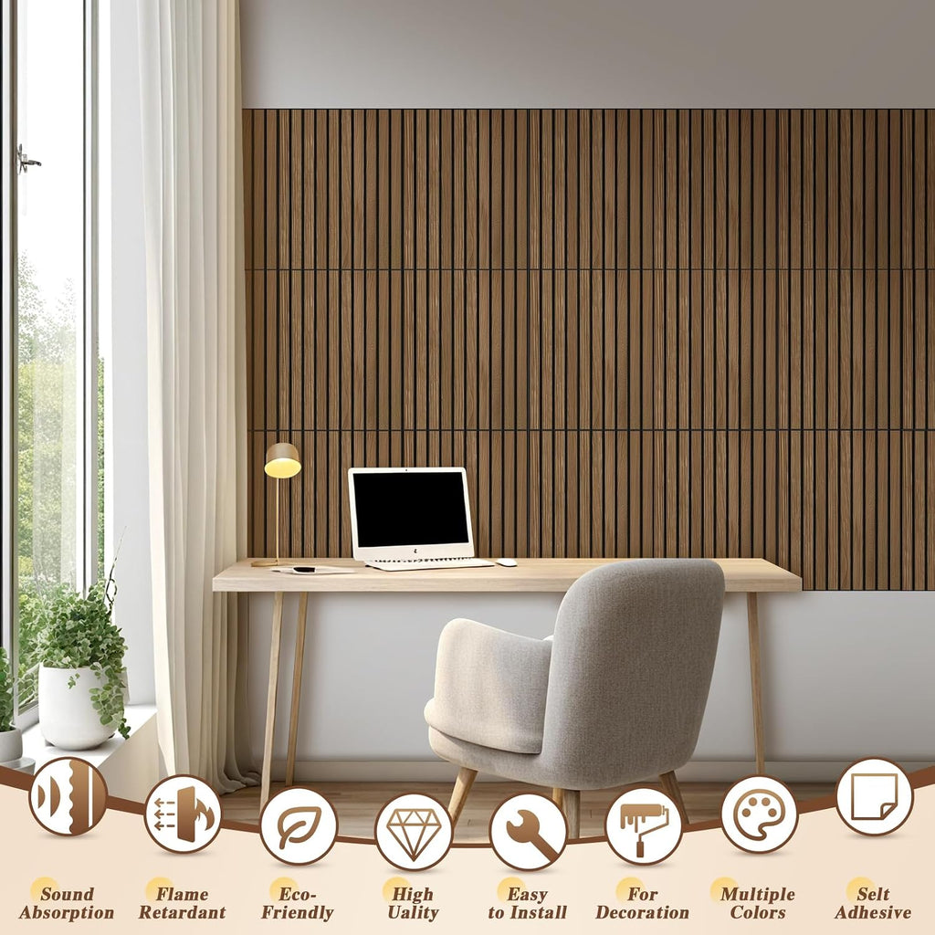 12 Pack Walnut Acoustic Wall Panels