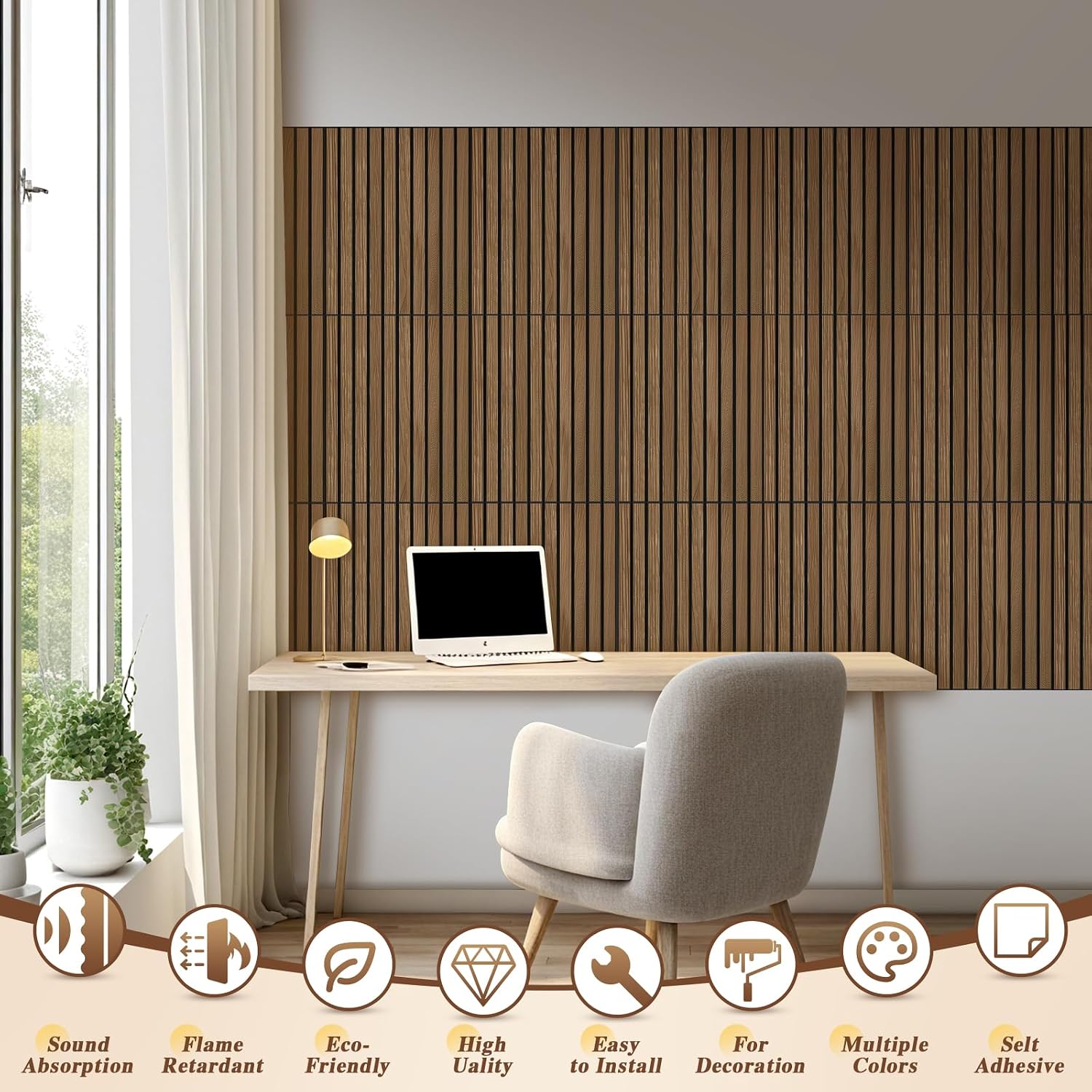 12 Pack Walnut Acoustic Wall Panels