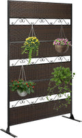 6FT Freestanding Wicker Metal Privacy Screen