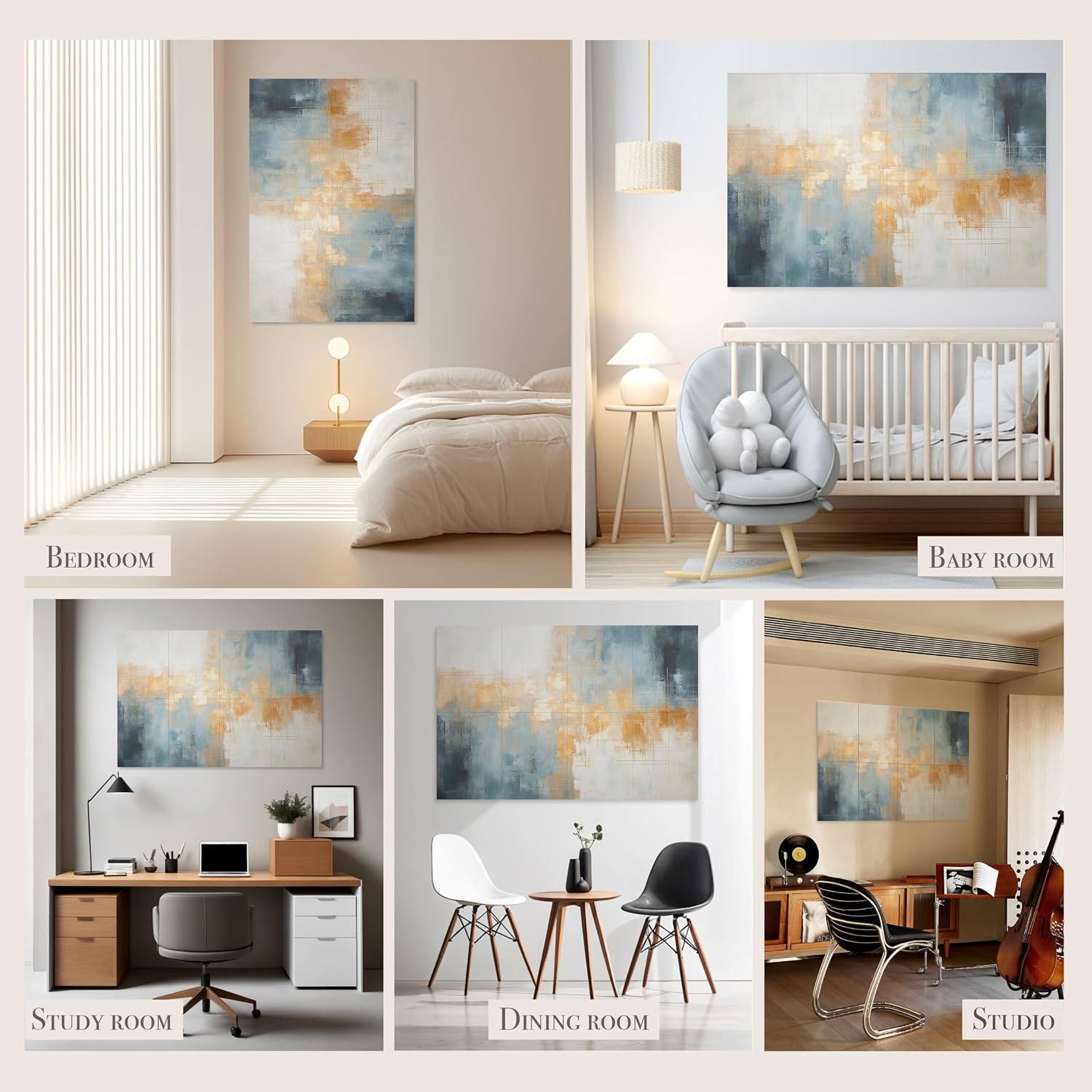 8 Pack Teal Art Acoustic Panels
