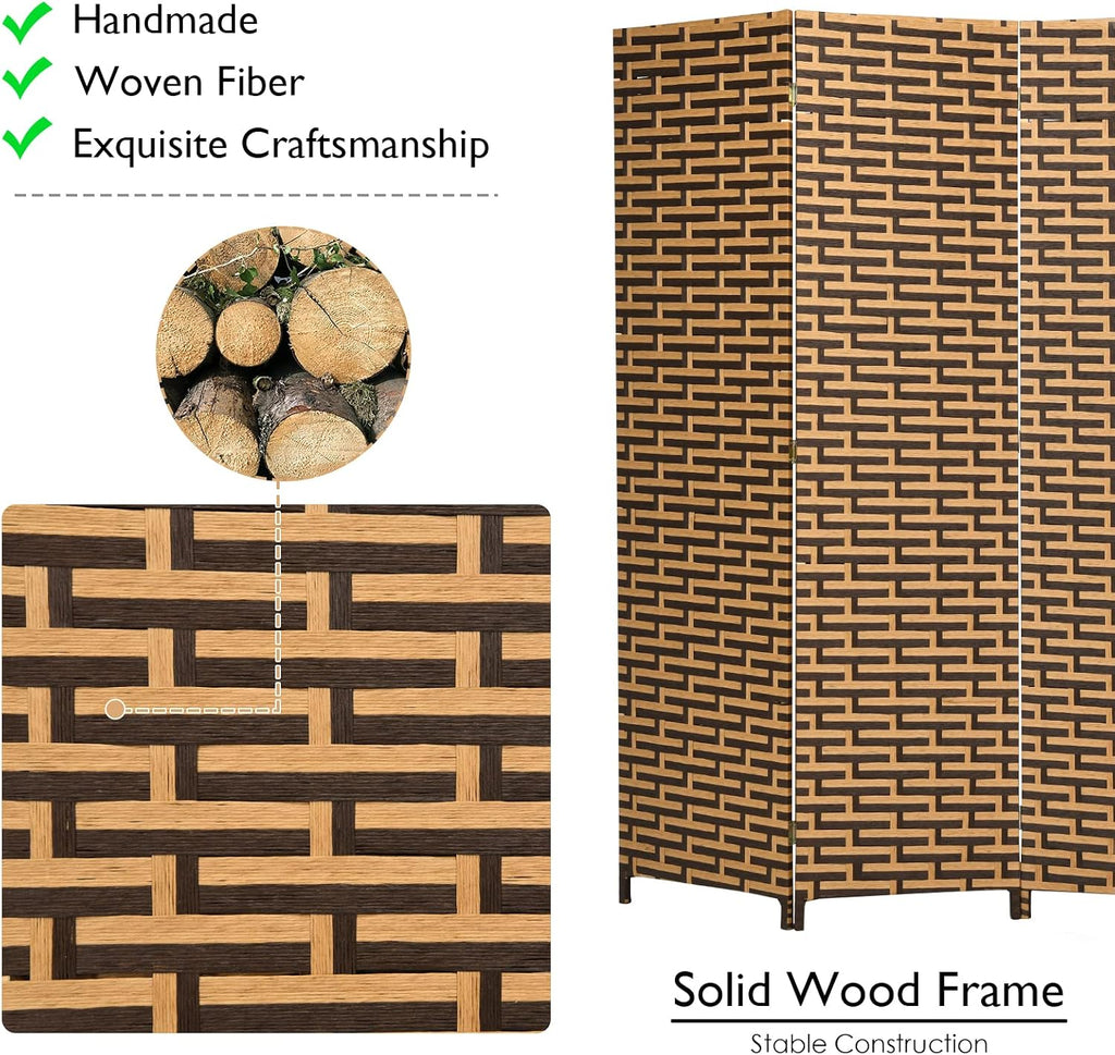 4 Panel Rattan Room Divider