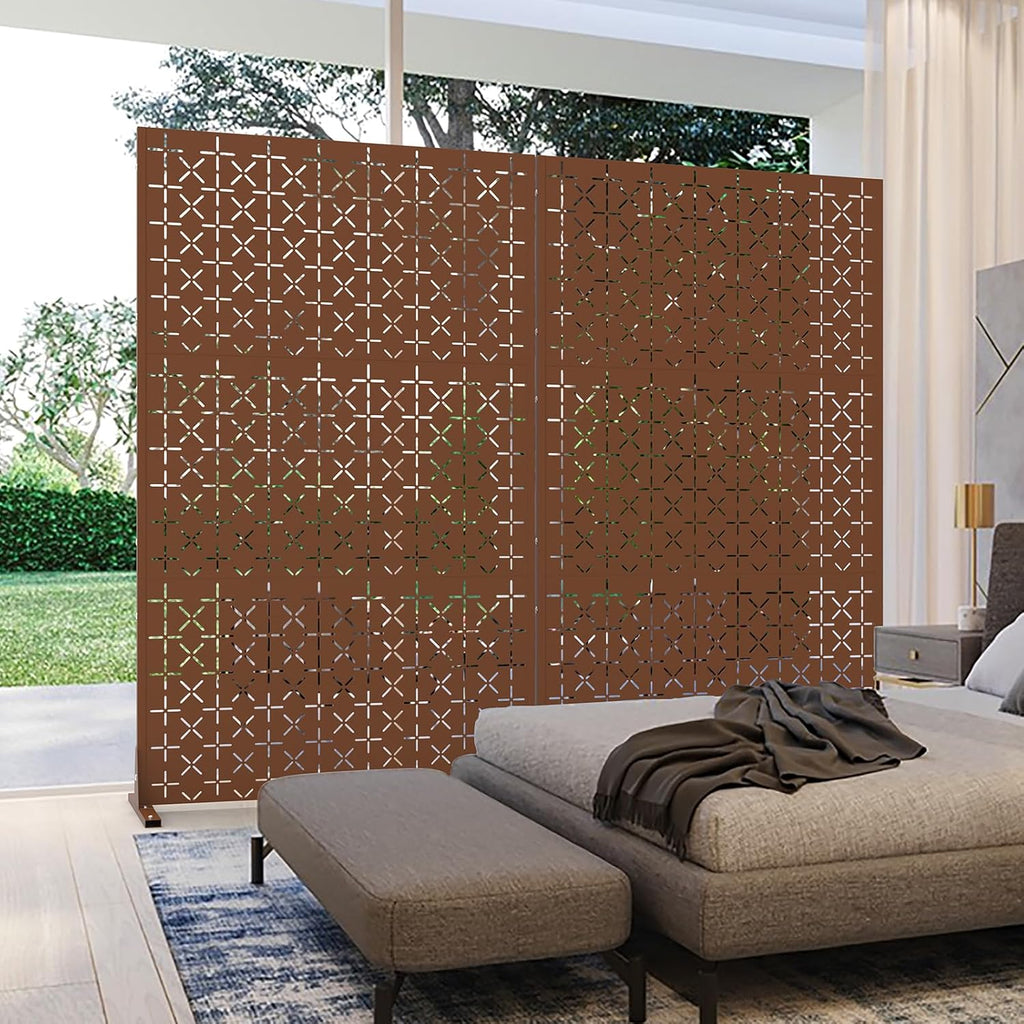 6FT Freestanding Metal Privacy Screen