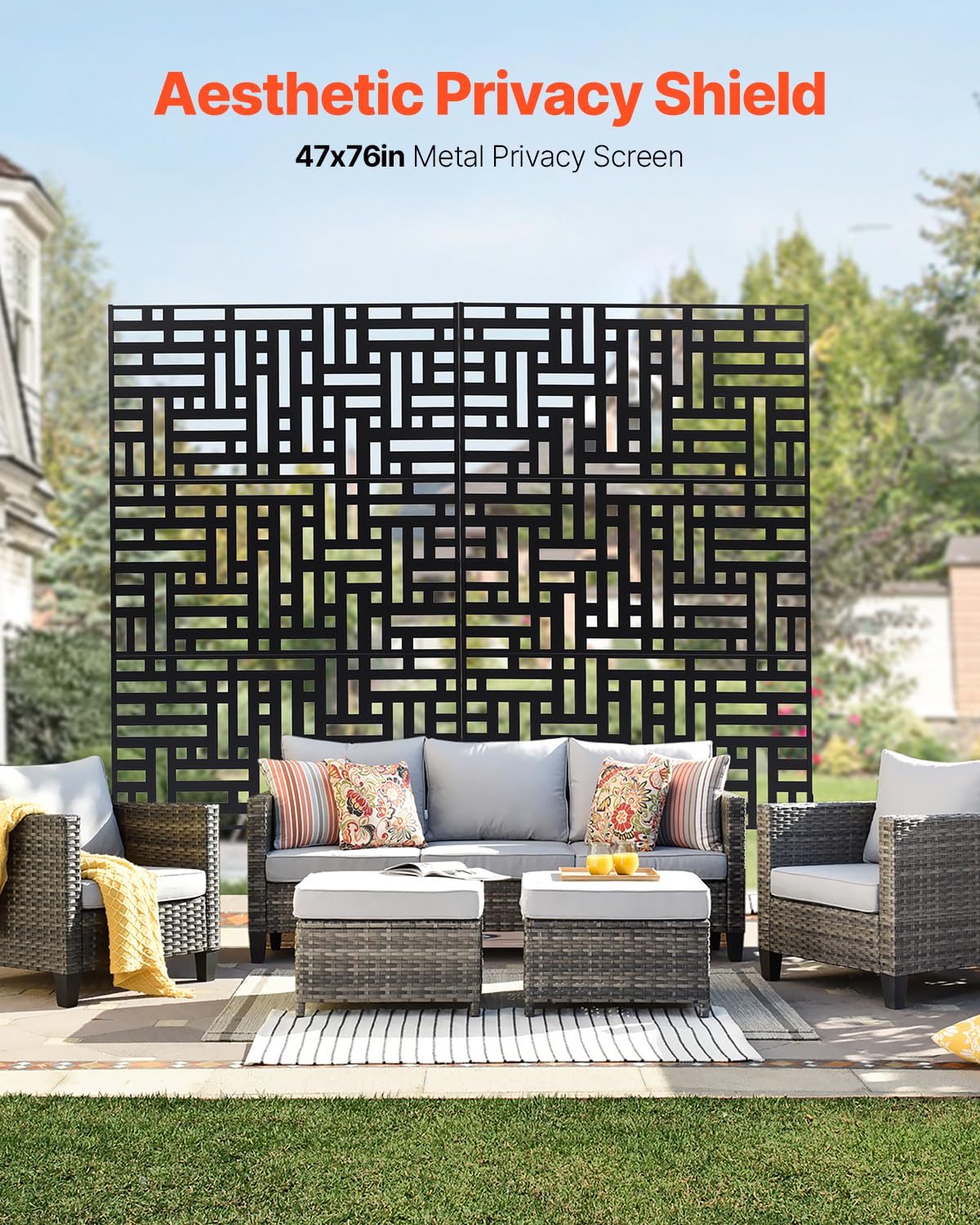3-Panel Metal Privacy Screen