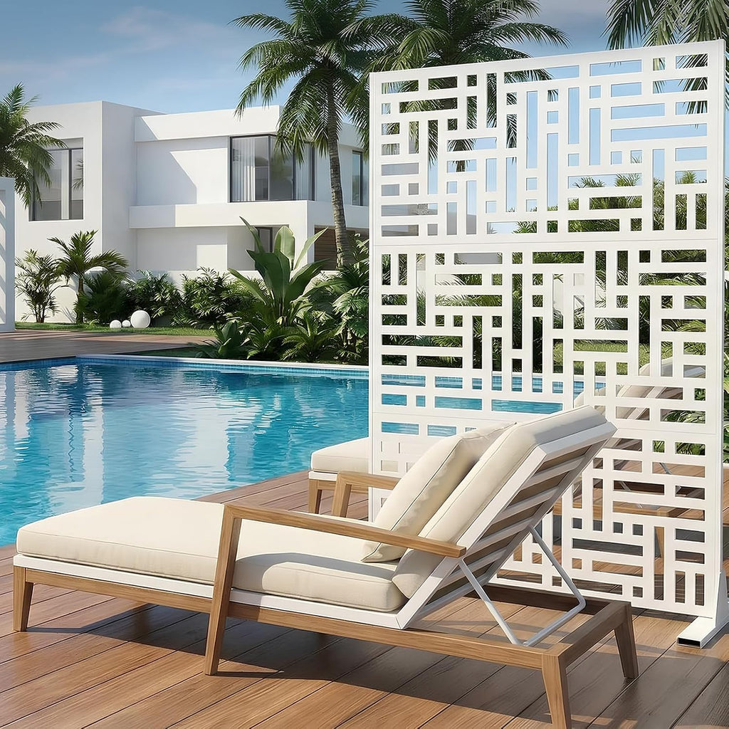 3-Panel Freestanding Metal Privacy Screen