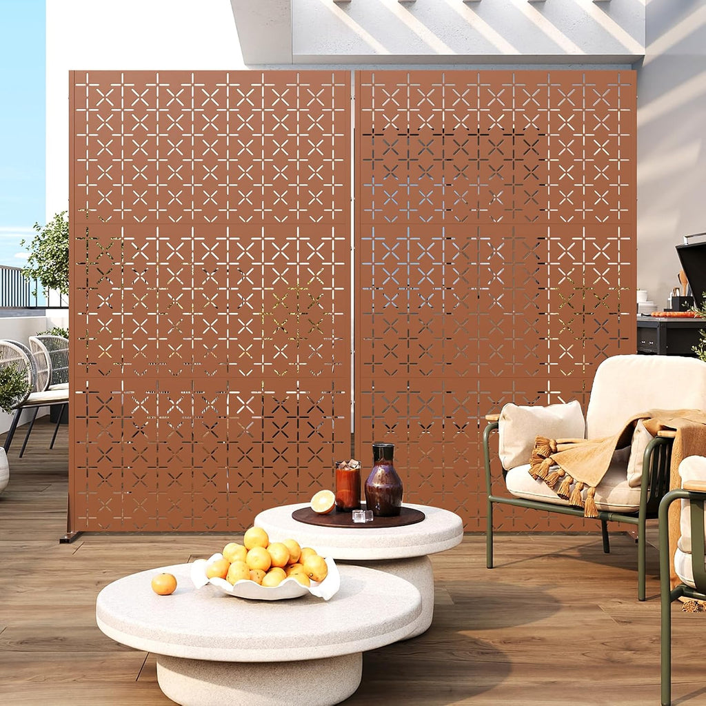6FT Freestanding Metal Privacy Screen