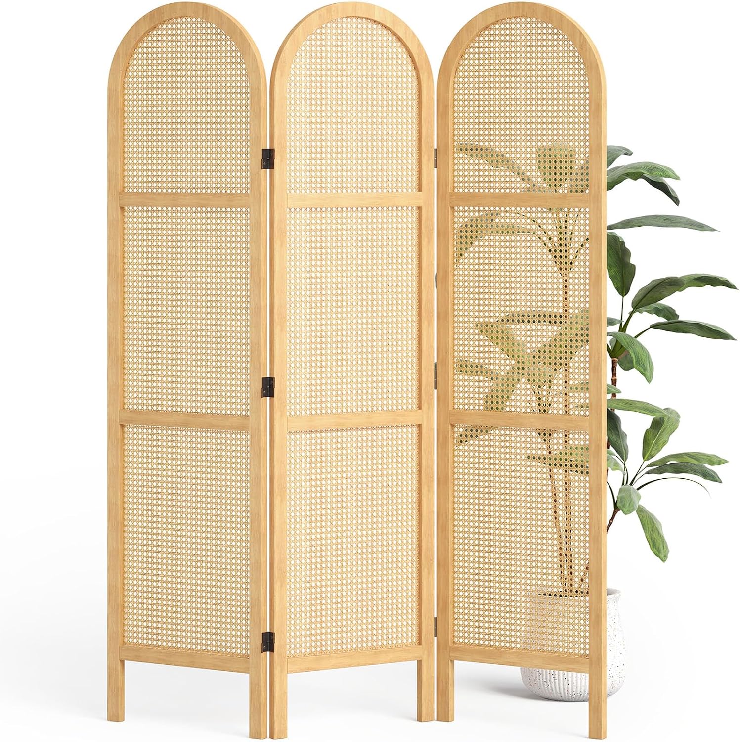 3 Panel Rattan Room Divider